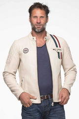 Steve McQueen Lenny 4 ecru leather jacket Men