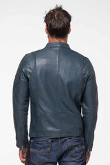 Steve McQueen Lenny 4 royal blue leather jacket Men