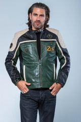 Blouson en cuir 24H Le Mans Lino vert Homme