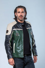 Blouson en cuir 24H Le Mans Lino vert Homme