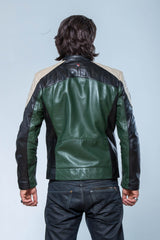 Blouson en cuir 24H Le Mans Lino vert Homme