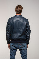 Men’s Alpine M70 leather jacket royal blue