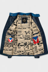 Blouson en cuir Michel Vaillant Michel 3 bleu royal Homme
