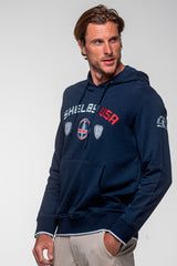 Sweatshirt Carroll Shelby "Mustang" en coton bleu marine Homme