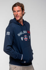 Sweatshirt Carroll Shelby "Mustang" en coton bleu marine Homme