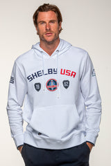 Sweatshirt Carroll Shelby "Mustang" en coton blanc Homme