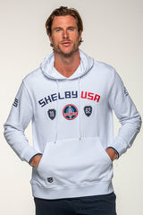 Sweatshirt Carroll Shelby "Mustang" en coton blanc Homme