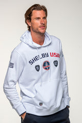 Sweatshirt Carroll Shelby "Mustang" en coton blanc Homme