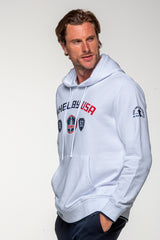 Sweatshirt Carroll Shelby "Mustang" en coton blanc Homme