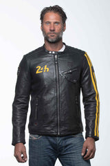24H Le Mans Marne 4 leather jacket black Men
