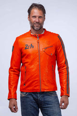 24H Le Mans Marne 4 leather jacket orange Men