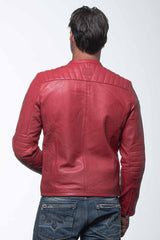 24H Le Mans Marne 4 racing red leather jacket for Men