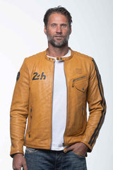 24H Le Mans Marne 4 leather jacket yellow Men