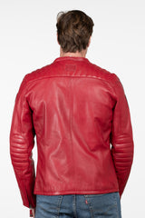Blouson en cuir 24H Le Mans Marne 6 rouge racing Homme