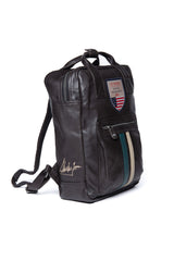 Sac à dos en cuir Steve McQueen Matt 4 marron foncé Homme