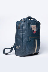 Sac à dos en cuir Steve McQueen Matt 4 bleu royal Homme