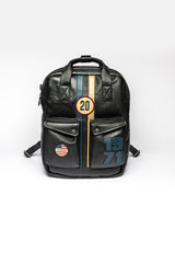 Sac à dos en cuir Steve McQueen Matt 7 noir