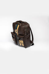 Sac à dos en cuir Steve McQueen Matt 7 marron foncé