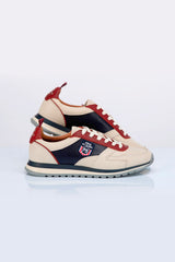 Baskets en cuir Steve McQueen x 24h Le Mans Fifty Five écru Homme