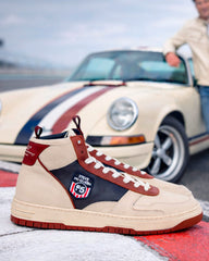 Steve McQueen x 24h Le Mans Hight Five ecru leather high-top sneakers