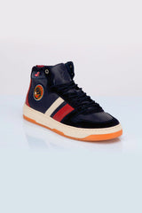Baskets montantes en cuir Steve McQueen x 24h Le Mans Highbord bleu marine