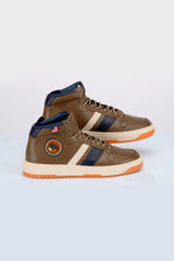 Baskets montantes en cuir Steve McQueen x 24h Le Mans Highbord kaki
