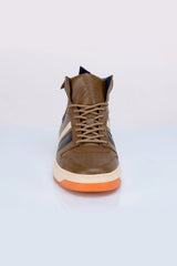 Baskets montantes en cuir Steve McQueen x 24h Le Mans Highbord kaki