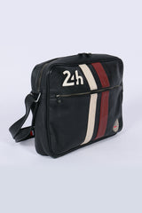 Sacoche en cuir 24H Le Mans Messenger noir Homme