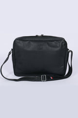 Sacoche en cuir 24H Le Mans Messenger noir Homme