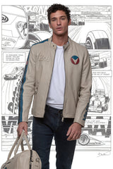 Blouson en cuir Michel Vaillant Michel 2 ecru Homme