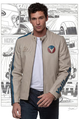 Blouson en cuir Michel Vaillant Michel 2 ecru Homme