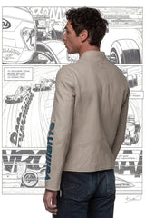 Blouson en cuir Michel Vaillant Michel 2 ecru Homme