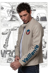 Blouson en cuir Michel Vaillant Michel 2 ecru Homme