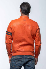 Blouson en cuir 24H Le Mans Miles 4 orange Homme