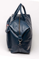 Steve McQueen Nolan 3 48h leather travel bag royal blue Men