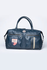 Sac de voyage en cuir Steve McQueen Nolan 4 48h bleu royal
