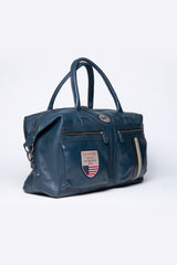 Sac de voyage en cuir Steve McQueen Nolan 4 48h bleu royal
