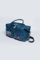 Steve McQueen Nolan 5 48h royal blue leather travel bag