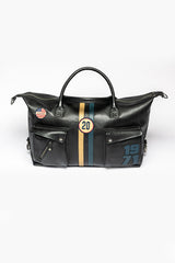Steve McQueen Nolan 7 48h black leather travel bag