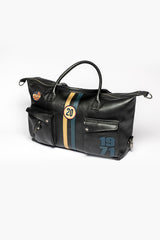 Steve McQueen Nolan 7 48h black leather travel bag