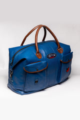 Sac de voyage en cuir Steve McQueen Pete 72h bleu star