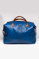 Sac de voyage en cuir Steve McQueen Pete 72h bleu star
