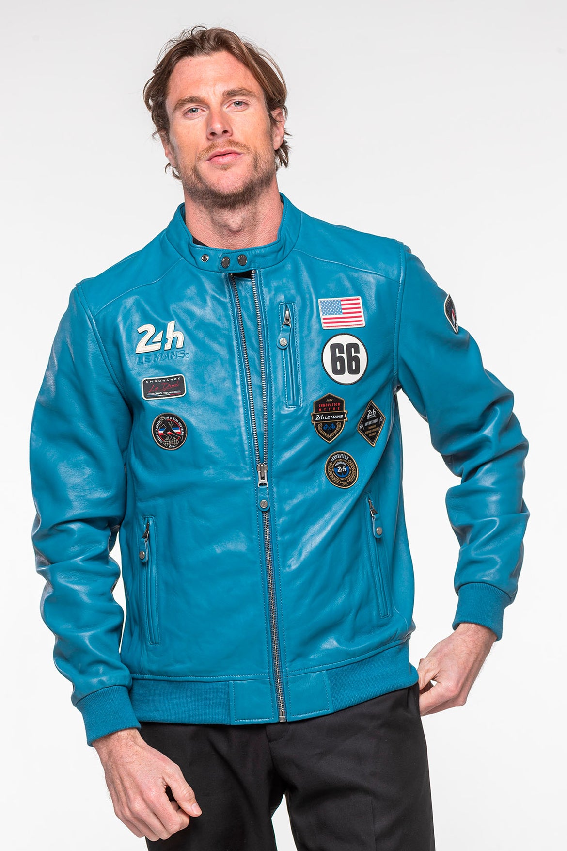 希少 THE 24 HOURS OF LEMANS レザー シングル ライダース PierreMallardFW25-