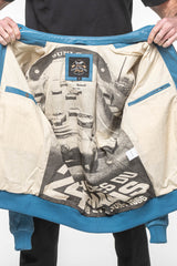 Blouson en cuir 24H Le Mans Pierre bleu mallard Homme