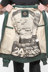 Blouson en cuir 24H Le Mans Hans vert vintage Homme