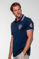 Polo Carroll Shelby "Farmer" en coton bleu marine Homme
