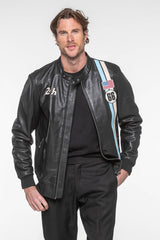 Richard 24H Le Mans black leather jacket for men