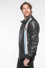 Richard 24H Le Mans black leather jacket for men