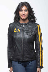 Blouson en cuir 24H Le Mans Riley 4 noir Femme