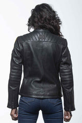 Blouson en cuir 24H Le Mans Riley 4 noir Femme